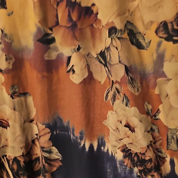 Floral Tie-Dye Orange Pullover Hoodie - Picture 3 of 6